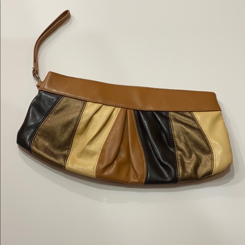 Brown wristlet purse